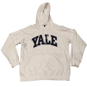 Yale University Embroidered hoodie sweatshirt White Unisex Small 100Cotton